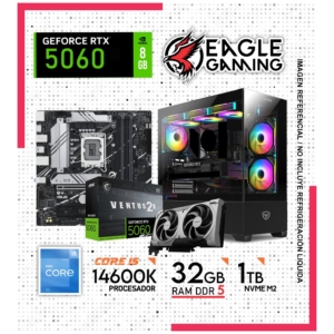 Computadora Gamer Core i5 14600K, Ram 32GB DDR5 , 1TB NVME M2, RTX 5060 8GB