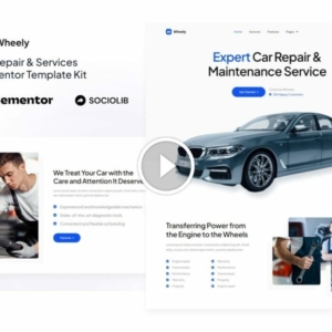 Wheely – Kit de plantilla Elementor de reparación de automóviles y servicios para automóviles