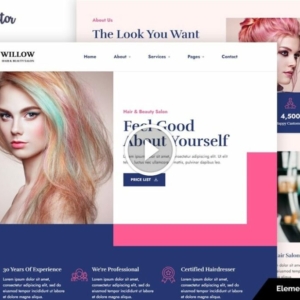 Willow – Kit de plantilla Elementor para peluquería y salón de belleza