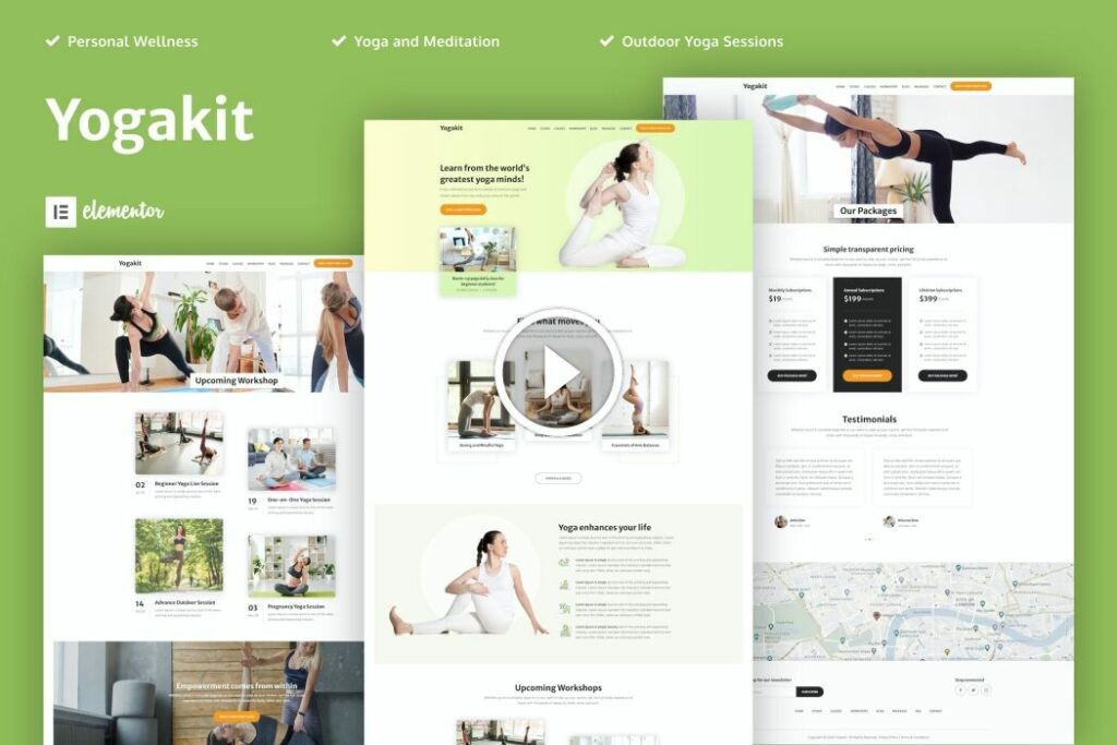 Yogakit – Kit de plantilla Elementor de yoga y meditación