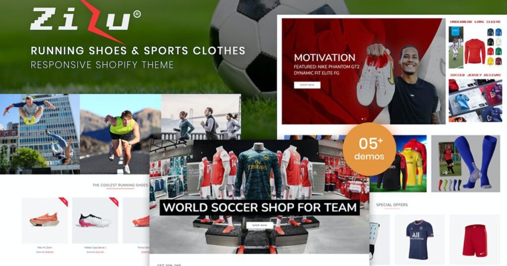 Zizu – Running Shoes & Sports Clothes Shopify Theme