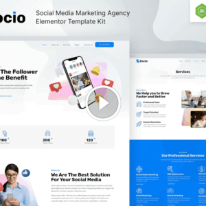 Zocio – Social Media Marketing Agency Elementor Template Kit