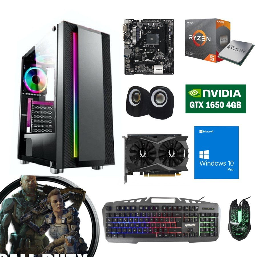 Cpu Gamer Ryzen 5 5500, Nvidia Gtx 1650 4Gb, Periféricos