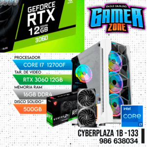 PC GAMER INTEL CORE i7 12700F, 16GB RAM, 500GB SSD, RTX 3060