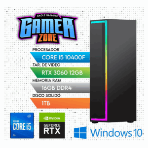 COMPUTADORA PC GAMER CORE i5 10400F, RAM 16GB, SSD 1TB, VIDEO RTX 3060 12GB