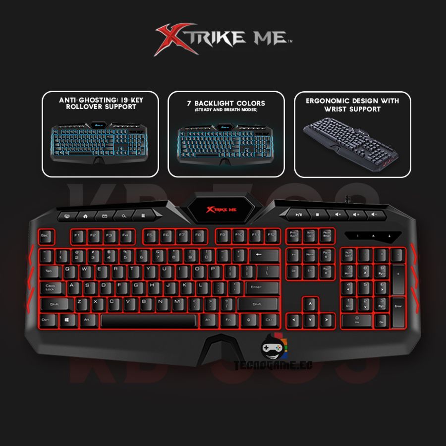 Teclado Gamer Multimedia RGB – Xtrike Me KB-509